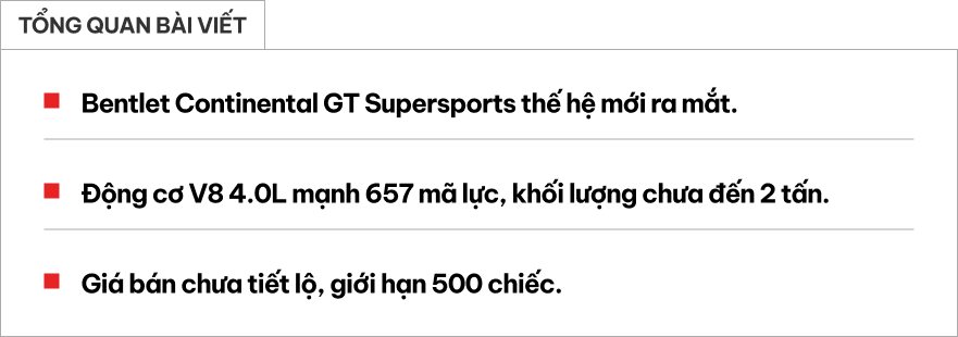 Bentley Continental GT Supersports nhìn trực diện