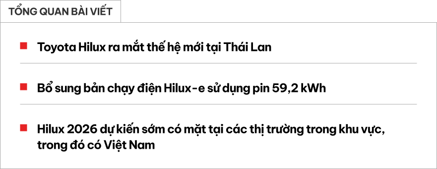 Toyota Hilux thế hệ mới với thiết kế hầm hố